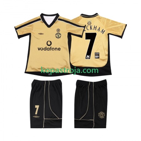 Manchester United BECKHAM 7 Football Shirt 2001 Anniversary Barn Tredje tröja 2002 Kortärmad